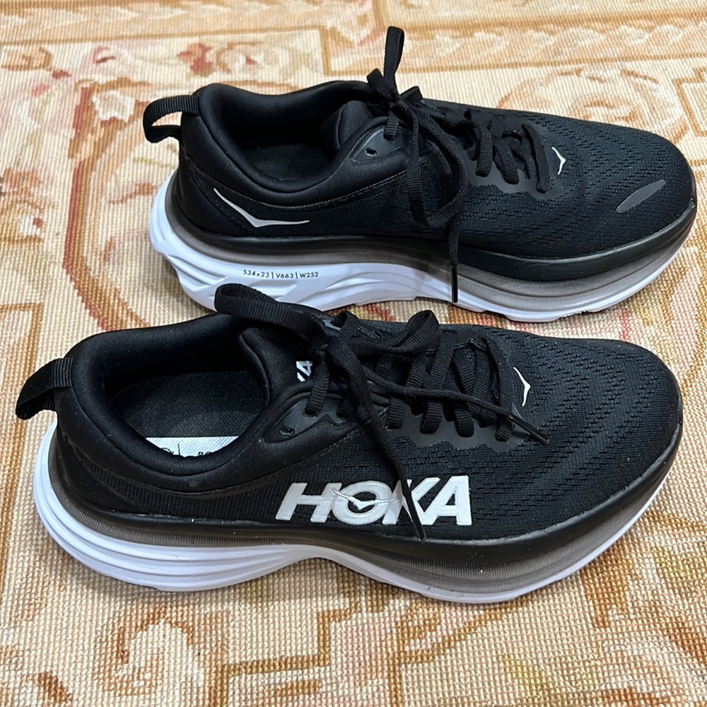 Hoka Bondi 8 running shoes worn once